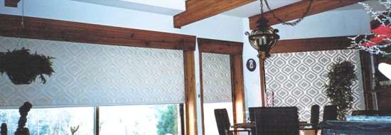 Contemporary wooden valences designed and installed by CommonWealth Solar